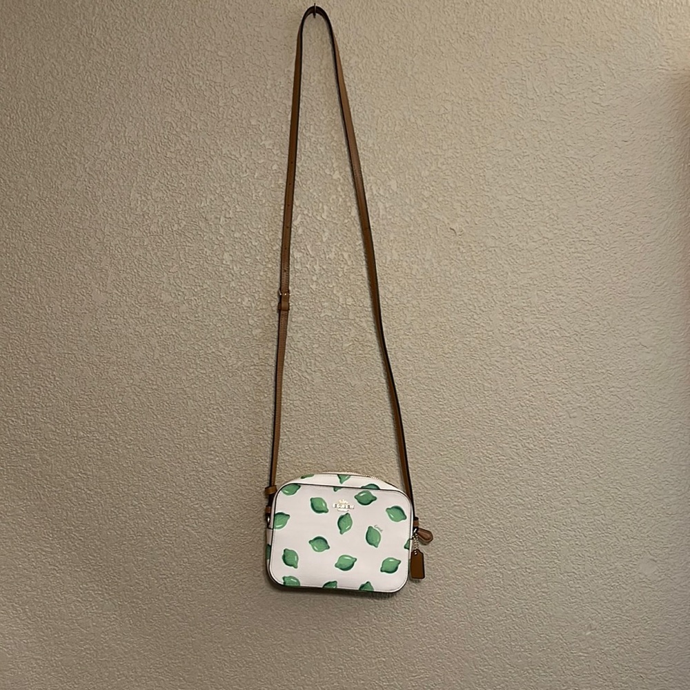 Small Coach Crossbody - lime print